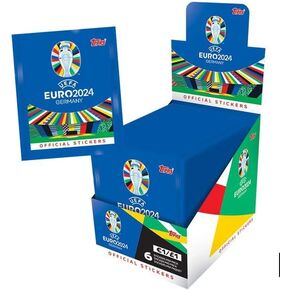 Topps Official Euro 2024 Sticker Collection - Full Box (100 Packets). 6 Stickers per Packet (600 Stickers)