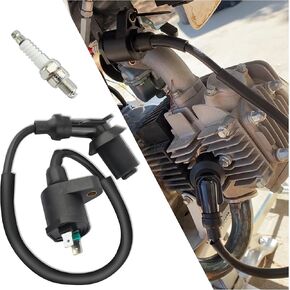 GY6 Ignition Coil+A7TC Spark Plug,High-Performance Racing Ignition Coils and Spark Plug Set for 50cc-150cc Engine,Universal Car Parts Replacement for Motorcycle ATV Kart Dirt Bike