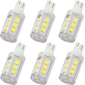 3W T10 Wedge Base RV 921 LED Light Bulb 12VAC/DC Landscape Garden Patio Path Driveway Malibu, RV Camper Trailer Motorhome Marine Boat Dome Fixture Lighting(6000K Daylight White)-6 Pack