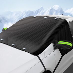 Windshield Cover for Ice and Snow, Automotive Windshield Snow Cover,Universal Car Front Window Cover in Winter,Large Windshield Frost Cover With Side Mirror Covers Suitable for Most Vehicle,Car,SUV