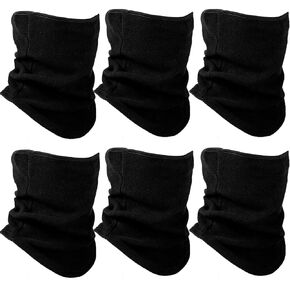 6 Pieces Winter Fleece Neck Gaiter Warmer Face Covering Windproof Half Balaclava Neck Scarf for Cold Weather Skiing Cycling Outdoor Sports