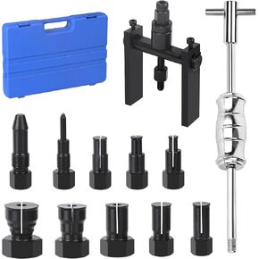 12 PCS Motorcycle Blind Hole Collet Bearing Puller Tool Kit, 8-32mm Motorcycle Wheel Bearing Removal Tool with Slide Hammer, Inner Internal Bearing Extractor Puller Kit