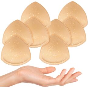 Nimiah Waterproof Swimsuit Pads Inserts, 4 Pairs Bathing Suit Inserts Sewn Edges, Push up Pads for Bikini Top Sports Bra