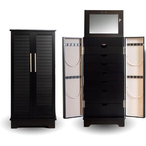 Alveare Home Port Fully Locking Jewelry Armoire, Chocolate