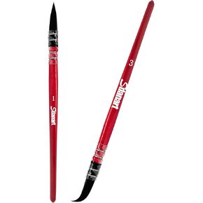 Professional Watercolor Paint Brushes，High Performance Paint Brush Set，2 PCS Mop Round Fine Tip Detail Brushes for Acrylic Painting,Watercolor,Oil，Inks，Gouache，Crafts,Artists，Beginners