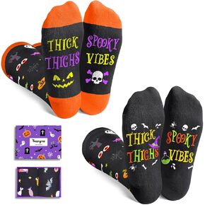 HAPPYPOP Halloween Gifts for Kids Boys Girls - Pumpkin Socks for Kids 4-12 Years Old 2 Pack