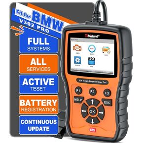 VIDENT V302PRO for BMW OBD2 Scanner, All Systems Bidirectional Scan Tool, All Reset Services, ECU Coding, Battery Registration Tool for BMW, for Mini Car Scanner, Code Reader with Lifetime Update
