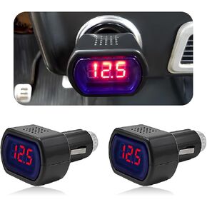 2 PCS LED Digital Car Voltmeter, DC 12V/24V Vehicle Voltage Gauge Monitor Electric Digital Meter, Battery Monitor Voltage Meter Voltmeter LED Display for Auto Car Truck