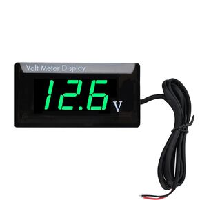 Car Digital Voltmeter Gauge DC 12V, LED Digital Display Voltmeter Car Battery Voltage Monitor for Car Motorcycle(Green)