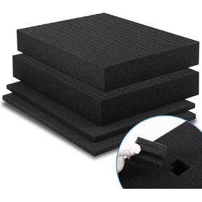 Coengwui Pick and Pluck Foam Inserts, Pre-Cubed Pick Apart Sheets for Crafts Toolbox Game Box Camera Cases Drawer Storage (2Pack 16 x 12 x 2" with 0.4" Bottom Padding)