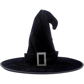 Halloween Witch Hat, Women's Black Witch Costume Accessory for Halloween Witch Cosplay Party Favor Holiday DecorationCostume Accessory