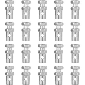 20 Pcs 1/8" Throttle Brake Cable Ends Stops, Throttle Cable Stops Locks Clamp Go Kart Brake Cable Ends for Motorcycle Motorized Bike Clutch Cable Bicycle Garden Lawn Mower Scooter Parts (Silver)
