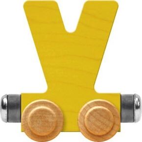 Maple Landmark NameTrains Bright Letter Car V - Made in USA (Yellow)