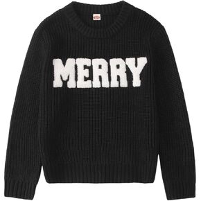 CM C&M WODRO Girl’s Merry Sweater Christmas Knit Crewneck Long Sleeve Pullover Cute Holiday Jumper Tops 7-11 Years