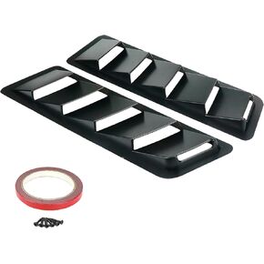 Modengzhe 2 Pcs ABS Material Car Hood Louvers Air Intake Cooling Panel Scoop Vent Cover for Car Hood Modification