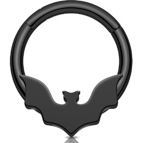 Melighting 16G Bat Septum Ring Stainless Steel 316L Septum Jewelry 8mm/10mm Daith Piercing Jewelry Septum Piercing Halloween Helix Earring for Women Septum Clicker