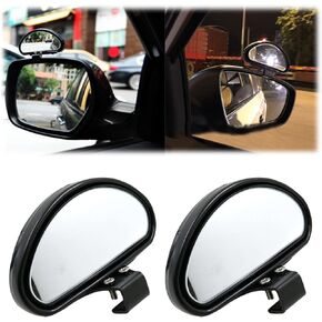 Xotic Tech Blind Spot Mirror, 4.5'' Black Rectantle HD Glass Convex Adjustable Wide Angle Rear View Mirror,Universal For Car SUVs Truck Motorcycle (2pcs)