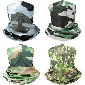4pcs Breathable Neck Gaiter UPF 50+ Face Scarf Mask Sun Protection Bandana for Men Women,Cycling,Fishing,Hiking