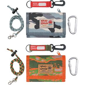 Rough Enough Kids Wallet for Boys Girls Teens Lanyard Neck Wallet Purse with Keychian Gifts for Boys and Girls
