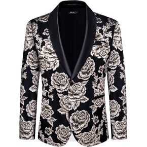 DiBanGu Mens Suit Jacket Blazer Wedding Blazer One Button Mens Tux Dress Suit Jacket Shawl Lapel for Dinner Prom Party