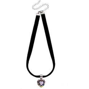 Ailiessy Black Velvet Heart Choker Zirconia Heart Locket Pendant Openable Locket Heart Pendant necklace Gift for Women Teen Girl Dainty Jewelry