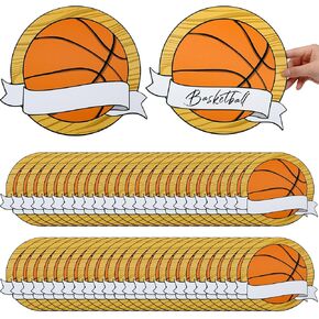 60 Pcs Basketball Cutouts Team Spirit Writable Sports Party Cut Outs Basketball Theme Party Decorations for Classroom Wall Locker Decor Birthday Holiday Party Supplies Favor Gifts