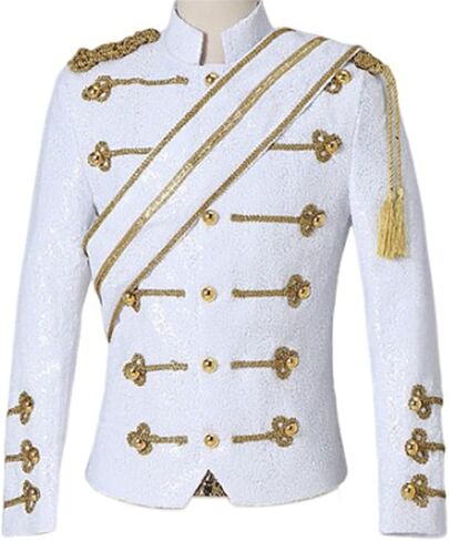 Mens Sequins Blazer Luxury Jacket Costumes Nightclub Bar Dress in Saudi Arabia