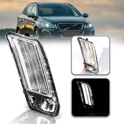 LED DRL Daytime Running Light Lamp Fit for Volvo XC60 2010 2011 2012 2013 | Plastic | Dustproof | Waterproof (Right Side) in Saudi Arabia