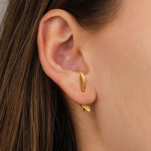 Snake Earrings for Women Gold Silver Snake Edgy Earring Unique Front Back Serpent Animal Earrings Grunge Goth Snake Earring Halloween Costume Jewelry Accessories in Kuwait