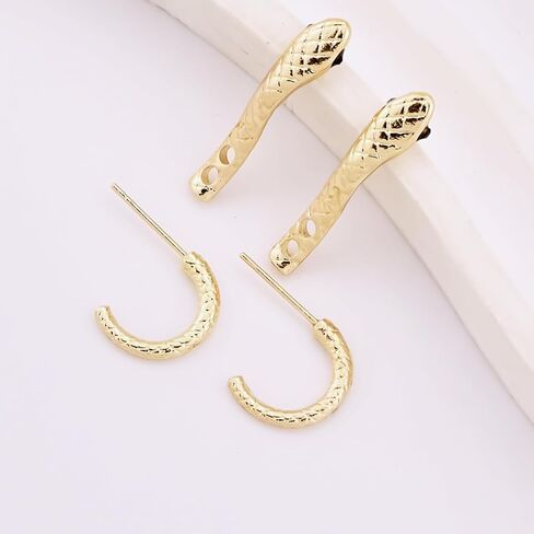 Snake Earrings for Women Gold Silver Snake Edgy Earring Unique Front Back Serpent Animal Earrings Grunge Goth Snake Earring Halloween Costume Jewelry Accessories in Kuwait