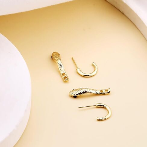 Snake Earrings for Women Gold Silver Snake Edgy Earring Unique Front Back Serpent Animal Earrings Grunge Goth Snake Earring Halloween Costume Jewelry Accessories in Kuwait