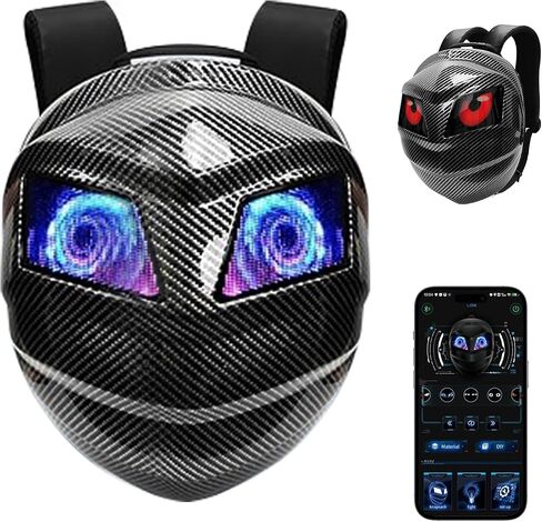 LED Backpack, LED Motorcycle Backpack with Programmable Full Color Screen, Waterproof Laptop Backpack for Men Women, Riding Travel Laptop Shoulder Bag (A-Black) in Saudi Arabia