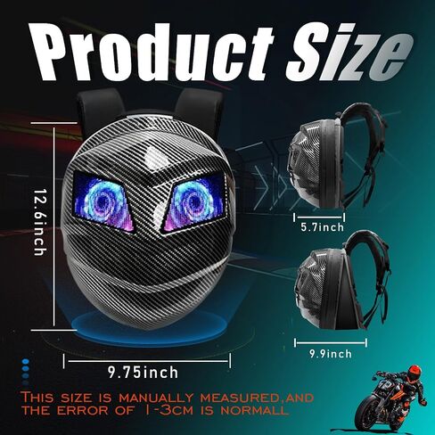 LED Backpack, LED Motorcycle Backpack with Programmable Full Color Screen, Waterproof Laptop Backpack for Men Women, Riding Travel Laptop Shoulder Bag (A-Black) in Saudi Arabia