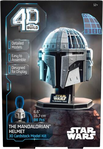 Spin Master Games 4D Build, Star Wars Mandalorian Helmet 3D Cardstock Model Kit 88 Pcs, Star Wars Toys Desk Décor, Building Toys, 3D Puzzles for Adults & Teens 12+ in Saudi Arabia