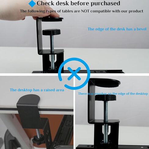 Keyboard Tray Under Desk, Pull Out Keyboard with Heavy-Duty C-Clamp Hardware, 27″ W x 11.4″ D Slide Out Computer Keyboard Drawer & Mouse Tray for Home Office (Black and Wide) in Saudi Arabia