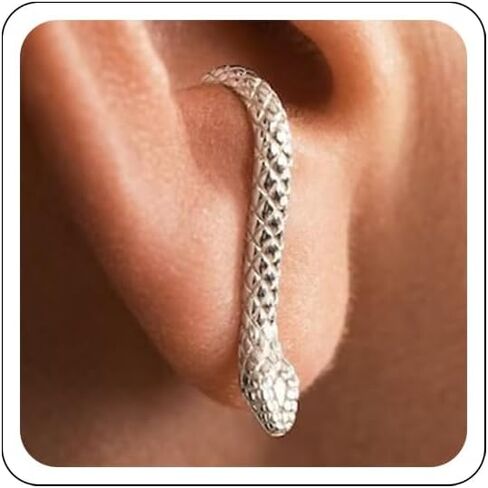 Snake Earrings for Women Gold Silver Snake Edgy Earring Unique Front Back Serpent Animal Earrings Grunge Goth Snake Earring Halloween Costume Jewelry Accessories in Kuwait