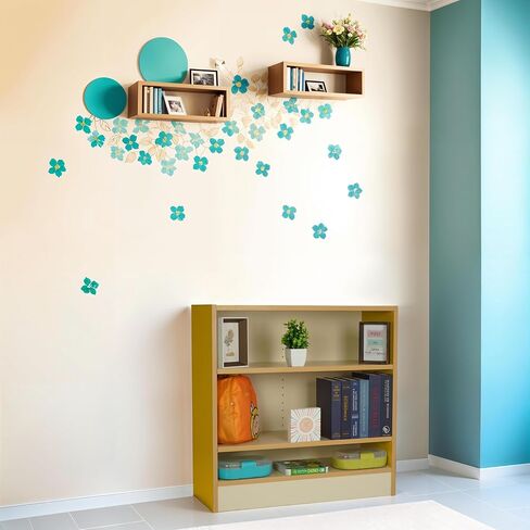 خزانة تخزين FDP Laminate ذات 5 أقسام بارتفاع 24 بوصة؛ تنظيم الكتب والألعاب والألعاب واللوازم الفنية والأثاث المتين والقوي للمنزل والرعاية النهارية ومرحلة ما قبل المدرسة والفصول الدراسية - اللوز/الأزرق in Saudi Arabia