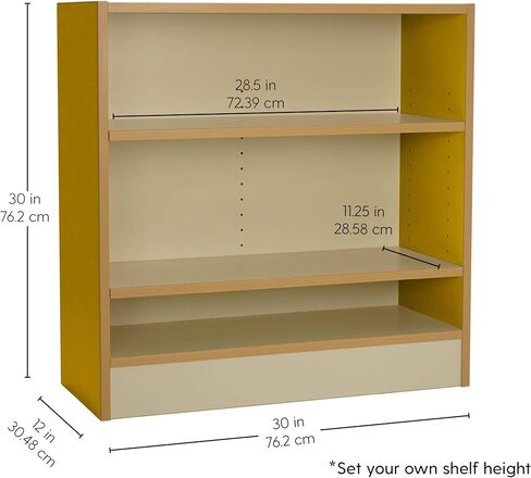 خزانة تخزين FDP Laminate ذات 5 أقسام بارتفاع 24 بوصة؛ تنظيم الكتب والألعاب والألعاب واللوازم الفنية والأثاث المتين والقوي للمنزل والرعاية النهارية ومرحلة ما قبل المدرسة والفصول الدراسية - اللوز/الأزرق in Saudi Arabia