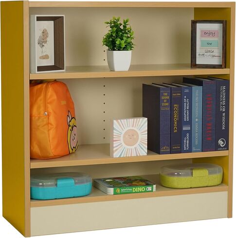 خزانة تخزين FDP Laminate ذات 5 أقسام بارتفاع 24 بوصة؛ تنظيم الكتب والألعاب والألعاب واللوازم الفنية والأثاث المتين والقوي للمنزل والرعاية النهارية ومرحلة ما قبل المدرسة والفصول الدراسية - اللوز/الأزرق in Saudi Arabia