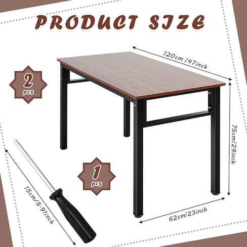 Wenqik 2 قطعة طاولة اجتماعات 8 أقدام 94 × 29 × 23 بوصة كبيرة مكتب كمبيوتر مكتبي مستطيل طاولة اجتماعات ندوات حديثة مع أرجل معدنية شديدة التحمل لدراسة الأعمال المنزلية في غرفة الاجتماعات، سهلة التجميع in Kuwait