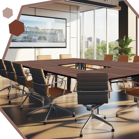Wenqik 2 قطعة طاولة اجتماعات 8 أقدام 94 × 29 × 23 بوصة كبيرة مكتب كمبيوتر مكتبي مستطيل طاولة اجتماعات ندوات حديثة مع أرجل معدنية شديدة التحمل لدراسة الأعمال المنزلية في غرفة الاجتماعات، سهلة التجميع in Kuwait