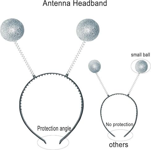 عصابة رأس كائن فضائي، زي كائن فضائي للنساء والأطفال البالغين، إكسسوارات الهالوين: نظارات، وقفازات، وبريق ثلاثي الأبعاد in Kuwait