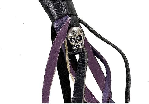 Dream Apparel 42" Leather Motorcycle Get Back Whip for Handlebar Fringed Biker Whip, Black and Red in Saudi Arabia