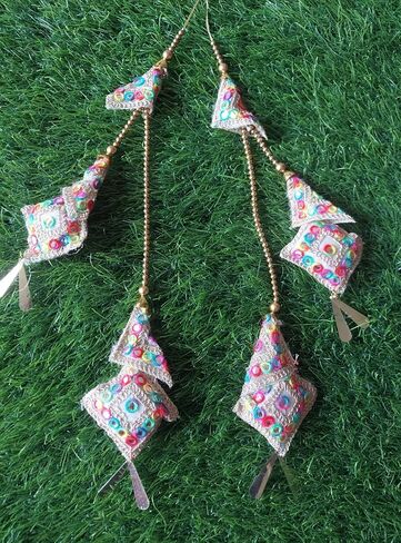 Women Latkan for Lehenga with Handmade Ethnic Decorative Hanging Sewing Tassel (Turquoise) in Saudi Arabia
