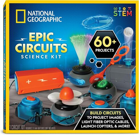 National Geographic Circuit Maker Kit - Electronics Kit for Kids with 120 Electrical Circuit Projects, Electric Circuit STEM Toy, Electronic Projects, Electrical Circuit Kit for Kids, Electricity Kit in Saudi Arabia