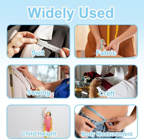 cobee 12 حزمة شريط قياس، شريط قياس لقياسات الجسم، 60 بوصة / 150 سم شريط قياس مزدوج للخياطة مسطرة ناعمة لخياطة الجسم لوازم الحرف اليدوية لمشاريع الحياكة in Saudi Arabia