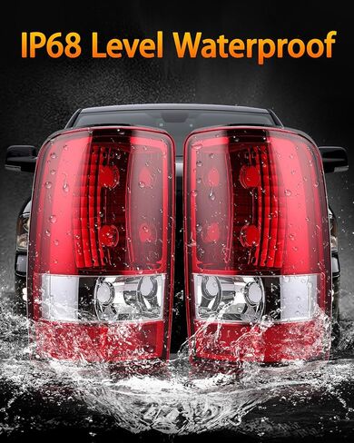 مصباح خلفي للفرامل OKLPF متوافق مع 2000-2006 Chevy Suburban 1500 2500 Tahoe GMC Yukon XL، استبدال مجموعة الضوء الخلفي الأحمر، يتضمن صندوقًا فاخرًا وجانب السائق والراكب in Saudi Arabia