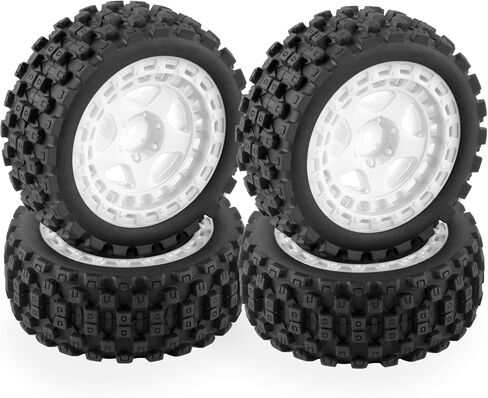 عجلات وإطارات RC لسيارة 1/18 Typhon Grom RC الزاحفة، عجلات عربات التي تجرها الدواب RC وإطارات مطاطية، إطارات شاحنات RC عجلات RC، 4 قطع، أحمر in Saudi Arabia