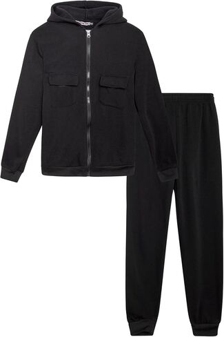 Coney Island Girls' Active Jogger Set - 2 Piece Zip-Up Fleece Hoodie and Joggers (Size: 7-12) in Saudi Arabia