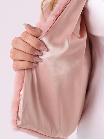 سترة Agnes Orinda مقاس كبير منفوشة للنساء سترات شتوية قصيرة من الفرو الصناعي مفتوحة من الأمام للهالوين in Kuwait